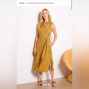 NWT Faherty Linen Laguna Sleeveless Shirt Dress. Size M purchased from Evereve.